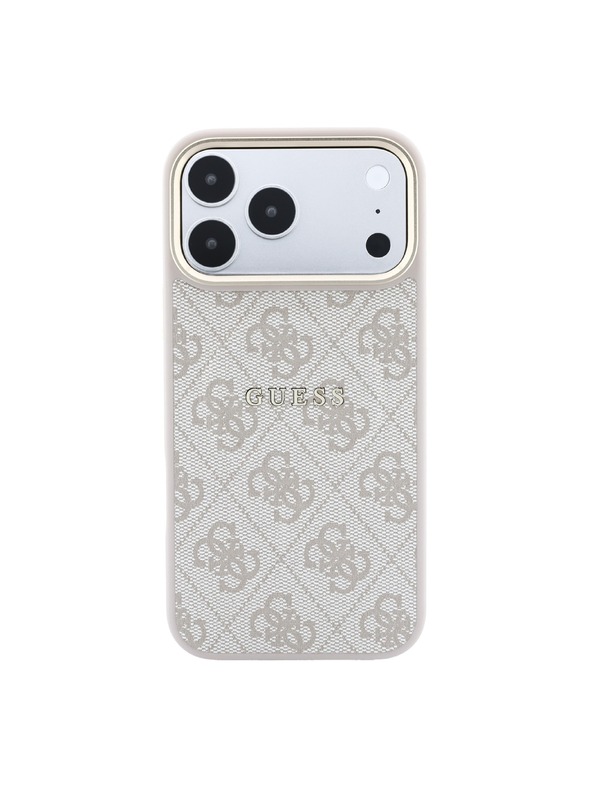 Guess Guess PU Leather 4G Gold Frame Embossed MagSafe Stražnji Kućište za iPhone 18 Pro Pink
