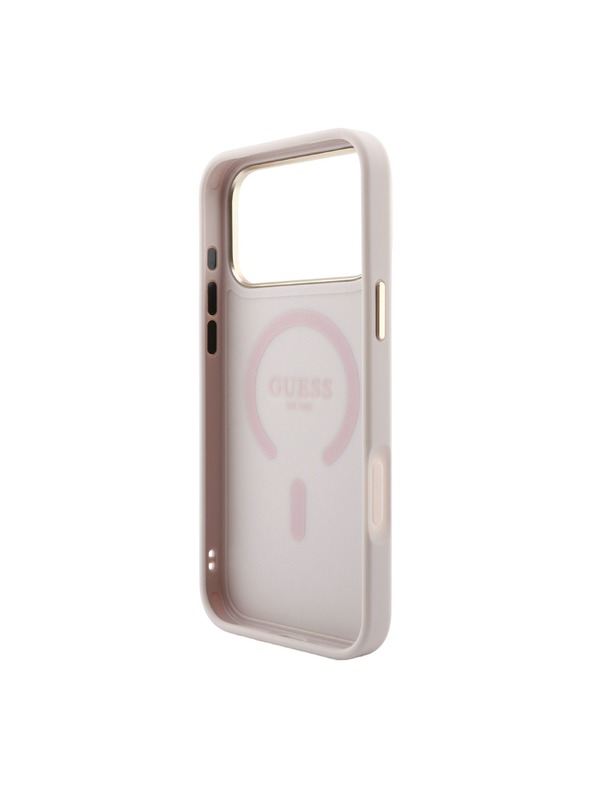 Guess Guess PU Leather 4G Gold Frame Embossed MagSafe Stražnji Kućište za iPhone 18 Pro Pink