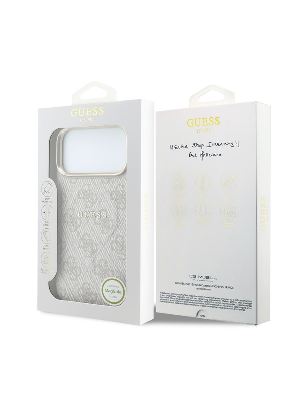 Guess Guess PU Leather 4G Gold Frame Embossed MagSafe Stražnji Kućište za iPhone 18 Pro Pink