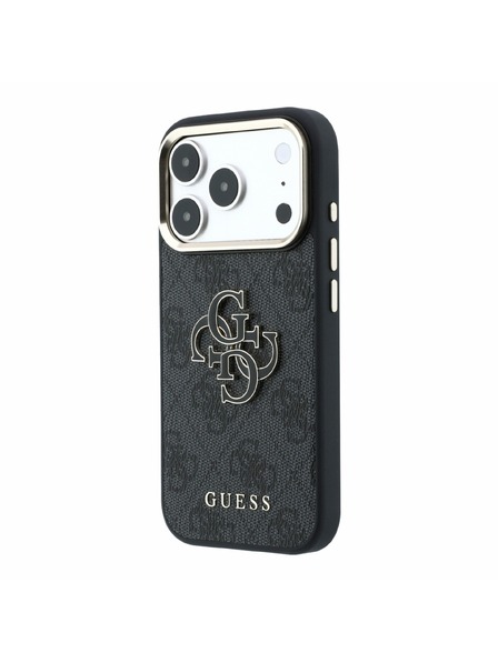 Guess Guess PU 4G Resin Metal Logo Stražnji Kućište za iPhone 18 Pro Black