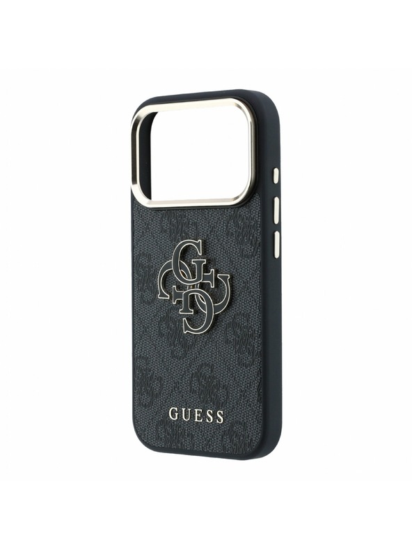 Guess Guess PU 4G Resin Metal Logo Stražnji Kućište za iPhone 18 Pro Black