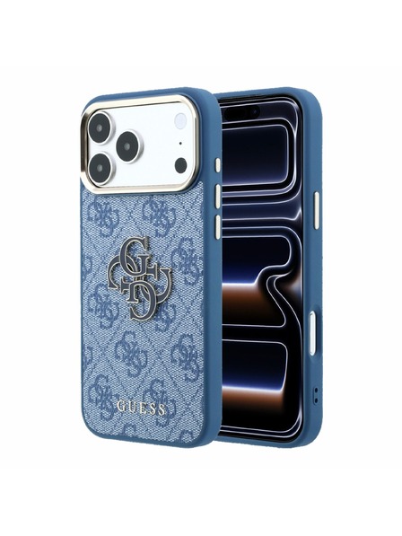 Guess Guess PU 4G Resin Metal Logo Stražnji Kućište za iPhone 18 Pro Blue