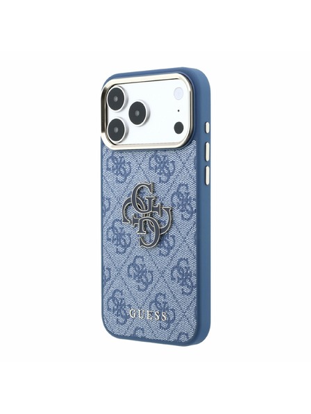 Guess Guess PU 4G Resin Metal Logo Stražnji Kućište za iPhone 18 Pro Blue