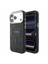 Guess Guess PU Leather 4G Gold Frame Embossed MagSafe Stražnji Kućište za iPhone 18 Pro Black