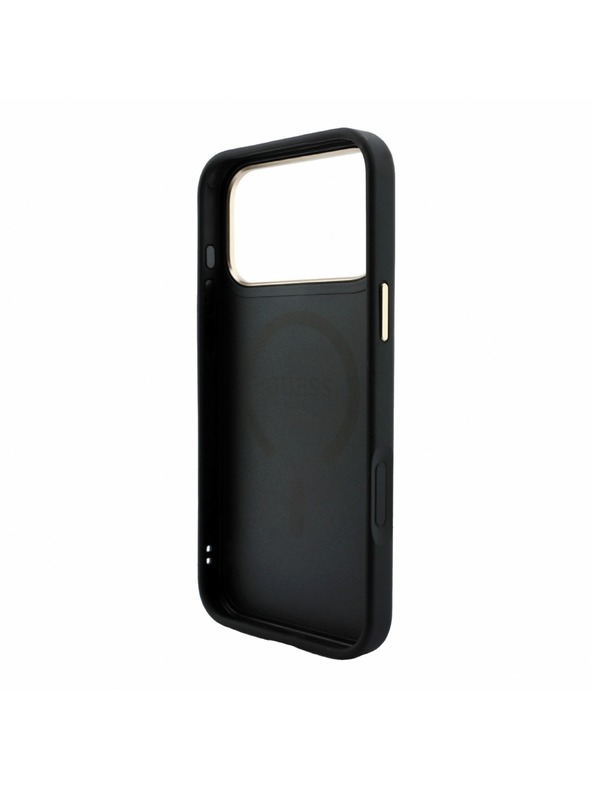 Guess Guess PU Leather 4G Gold Frame Embossed MagSafe Stražnji Kućište za iPhone 18 Pro Black