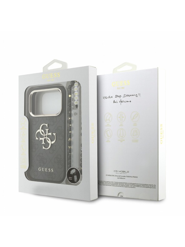 Guess Guess PU 4G Metal Logo Strap Stražnji Kućište za iPhone 18 Pro Black