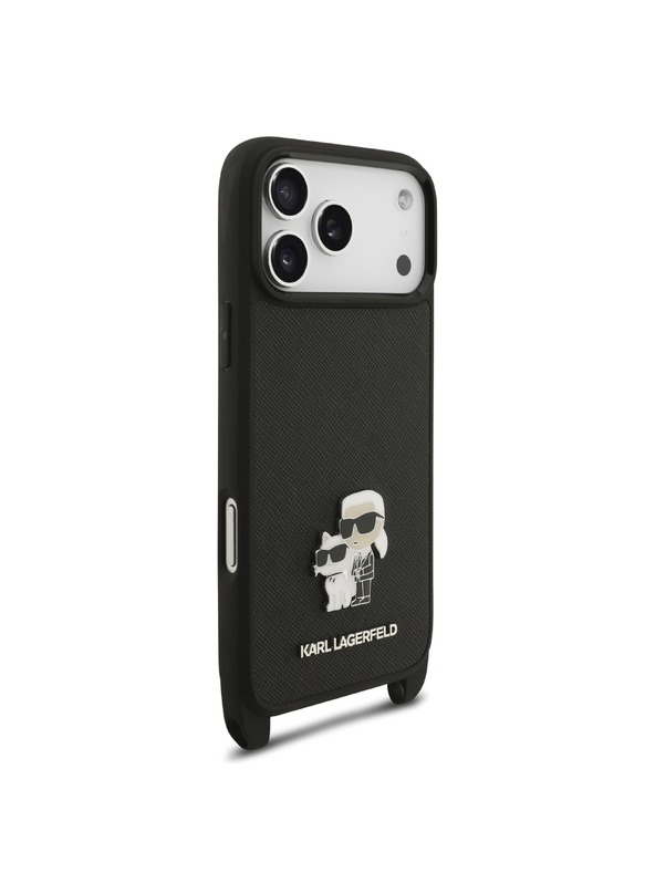 Karl Lagerfeld Karl Lagerfeld Saffiano Crossbody Remen Karl and Choupette Poklopac za iPhone 18 Pro Black