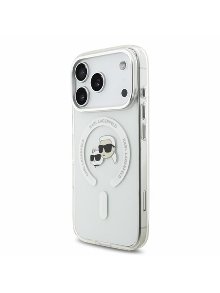 Karl Lagerfeld Karl Lagerfeld IML K&CH Heads Metal Frame MagSafe Stražnji poklopac za iPhone 18 Pro White