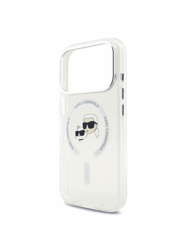 Karl Lagerfeld Karl Lagerfeld IML K&CH Heads Metal Frame MagSafe Stražnji poklopac za iPhone 18 Pro White