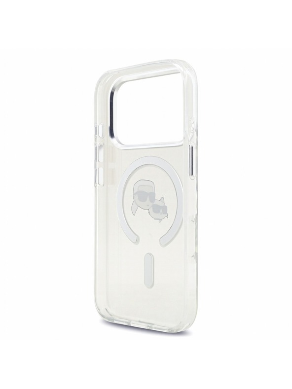 Karl Lagerfeld Karl Lagerfeld IML K&CH Heads Metal Frame MagSafe Stražnji poklopac za iPhone 18 Pro White