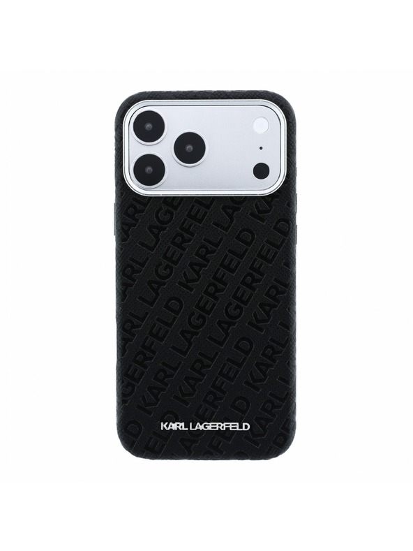 Karl Lagerfeld Karl Lagerfeld PU Grained Allover Semi Wrap Magsafe Stražnji poklopac za iPhone 18 Pro Black