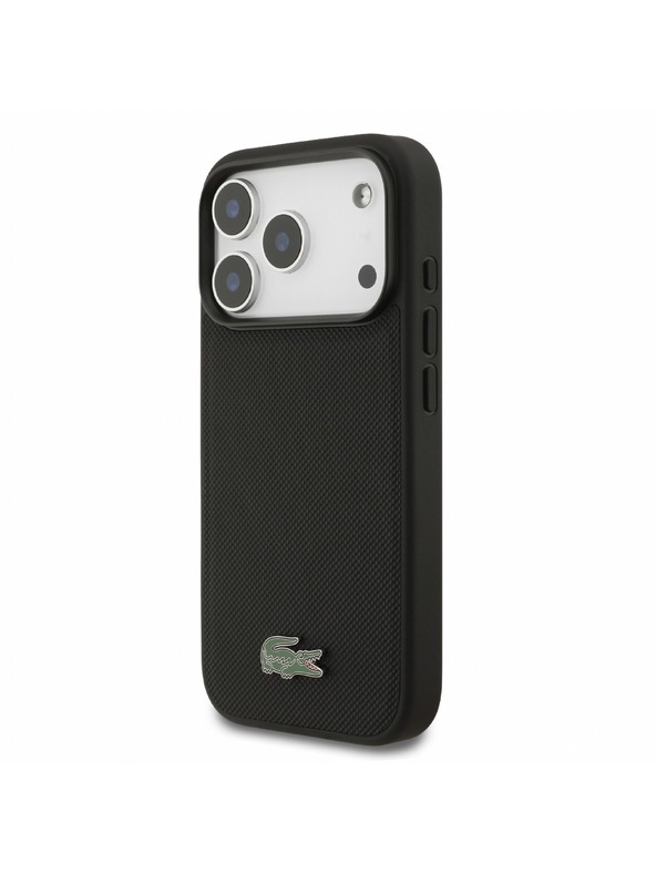Lacoste Lacoste PVC Iconic Petit Pique Metal Logo MagSafe Stražnji poklopac za iPhone 18 Pro Black