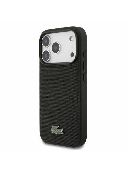 Lacoste Lacoste PVC Iconic Petit Pique Metal Logo MagSafe Stražnji poklopac za iPhone 18 Pro Black