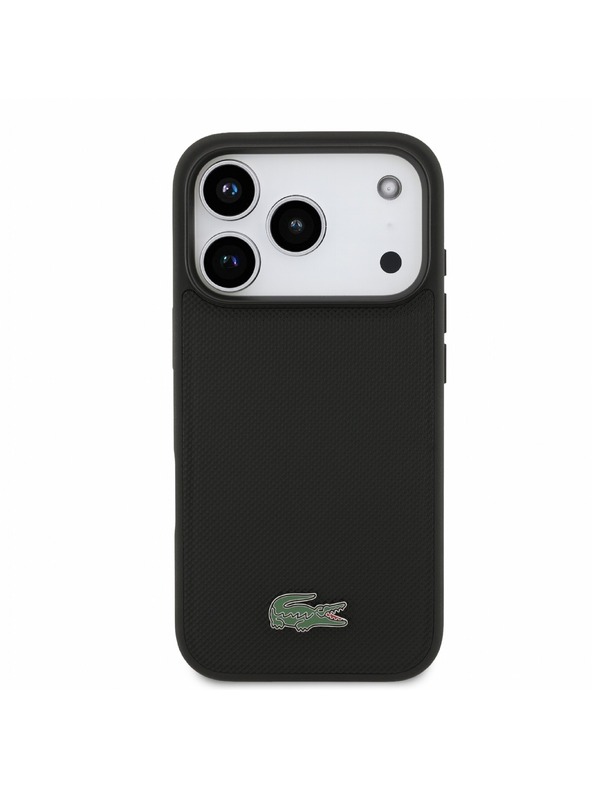 Lacoste Lacoste PVC Iconic Petit Pique Metal Logo MagSafe Stražnji poklopac za iPhone 18 Pro Black