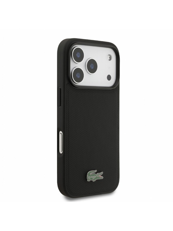 Lacoste Lacoste PVC Iconic Petit Pique Metal Logo MagSafe Stražnji poklopac za iPhone 18 Pro Black