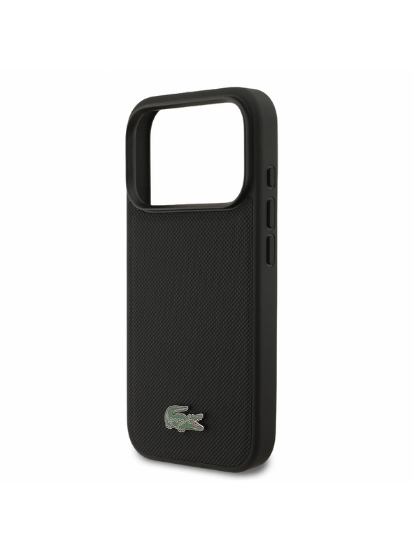 Lacoste Lacoste PVC Iconic Petit Pique Metal Logo MagSafe Stražnji poklopac za iPhone 18 Pro Black