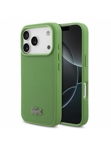 Lacoste Lacoste PVC Iconic Petit Pique Metal Logo MagSafe Stražnji poklopac za iPhone 18 Pro Estragon