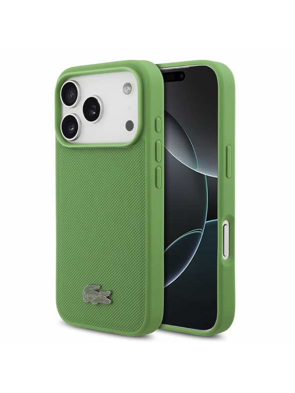 Lacoste Lacoste PVC Iconic Petit Pique Metal Logo MagSafe Stražnji poklopac za iPhone 18 Pro Estragon