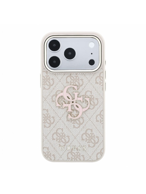 Guess Guess PU 4G Resin Metal Logo Stražnji poklopac za iPhone 18 Pro Max Pink