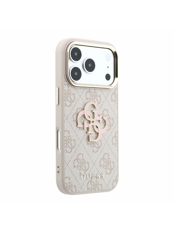 Guess Guess PU 4G Resin Metal Logo Stražnji poklopac za iPhone 18 Pro Max Pink