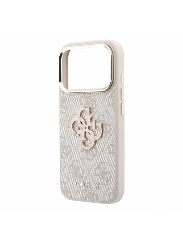 Guess Guess PU 4G Resin Metal Logo Stražnji poklopac za iPhone 18 Pro Max Pink