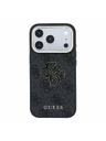 Guess Guess PU 4G Resin Metal Logo Stražnji poklopac za iPhone 18 Pro Max Black