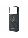 Guess Guess PU 4G Resin Metal Logo Stražnji poklopac za iPhone 18 Pro Max Black