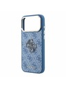 Guess Guess PU 4G Resin Metal Logo Stražnji poklopac za iPhone 18 Pro Max Blue