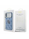 Guess Guess PU 4G Resin Metal Logo Stražnji poklopac za iPhone 18 Pro Max Blue