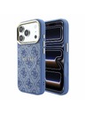 Guess Guess PU Leather 4G Gold Frame Embossed MagSafe Stražnji poklopac za iPhone 18 Pro Max Blue