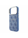 Guess Guess PU Leather 4G Gold Frame Embossed MagSafe Stražnji poklopac za iPhone 18 Pro Max Blue