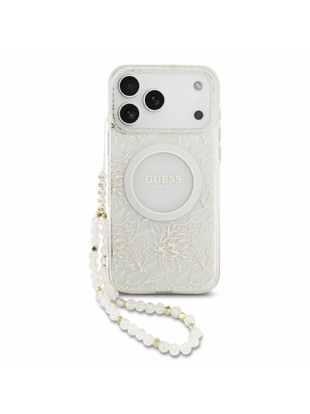 Guess Guess IML Flowers Allover Remen MagSafe Stražnji poklopac za iPhone 18 Pro Max White