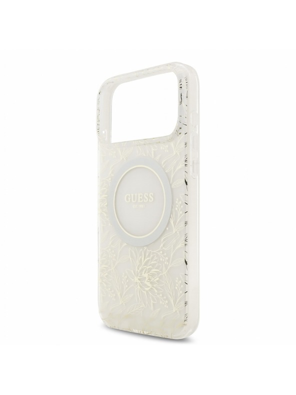 Guess Guess IML Flowers Allover Remen MagSafe Stražnji poklopac za iPhone 18 Pro Max White