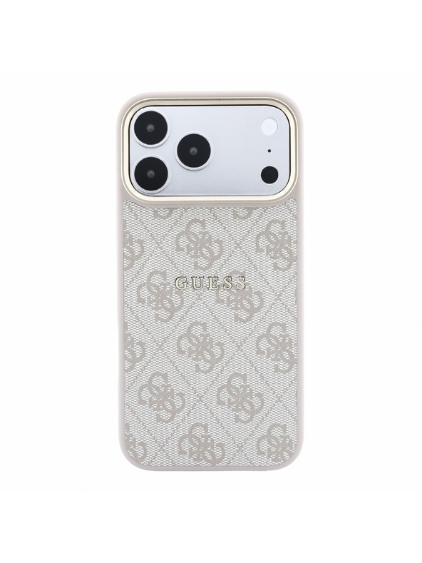 Guess Guess PU Leather 4G Gold Frame Embossed MagSafe Stražnji poklopac za iPhone 18 Pro Max Pink