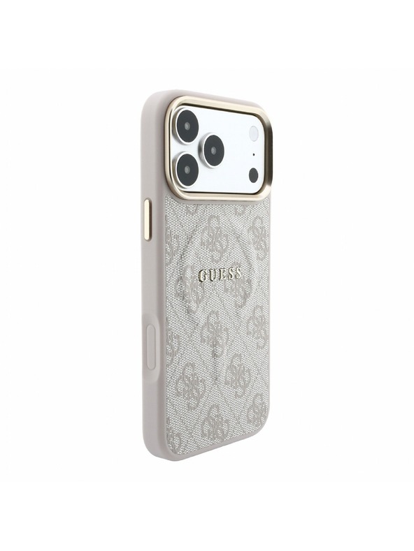 Guess Guess PU Leather 4G Gold Frame Embossed MagSafe Stražnji poklopac za iPhone 18 Pro Max Pink