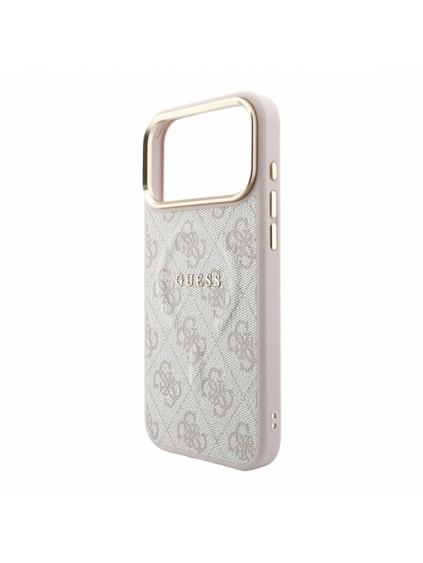 Guess Guess PU Leather 4G Gold Frame Embossed MagSafe Stražnji poklopac za iPhone 18 Pro Max Pink