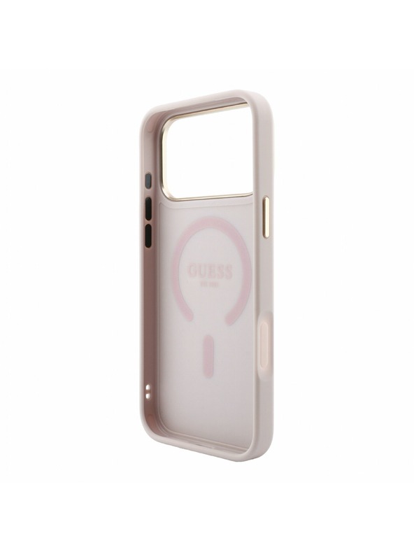 Guess Guess PU Leather 4G Gold Frame Embossed MagSafe Stražnji poklopac za iPhone 18 Pro Max Pink