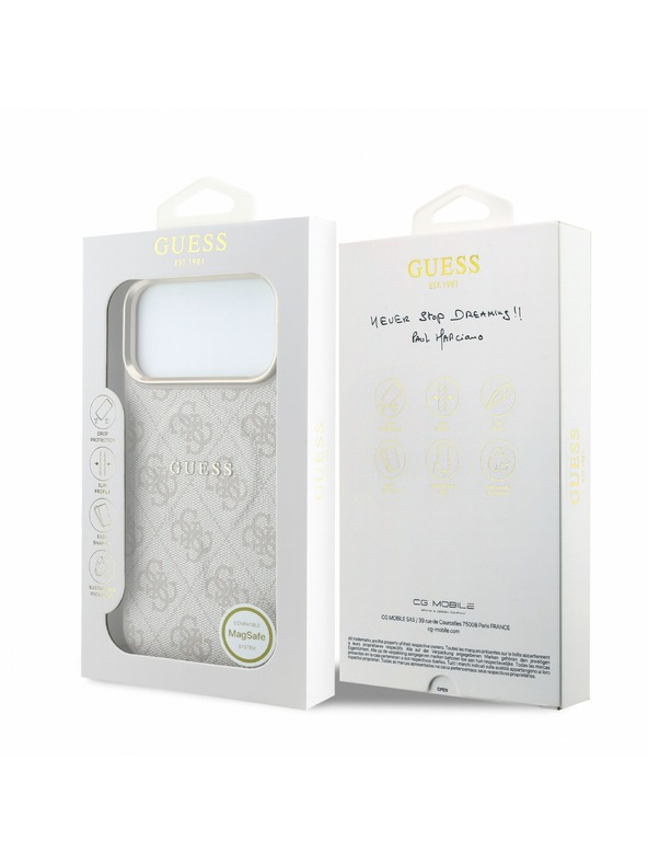 Guess Guess PU Leather 4G Gold Frame Embossed MagSafe Stražnji poklopac za iPhone 18 Pro Max Pink