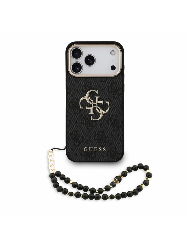 Guess Guess PU 4G Metal Logo Remen Stražnji poklopac za iPhone 18 Pro Max Black