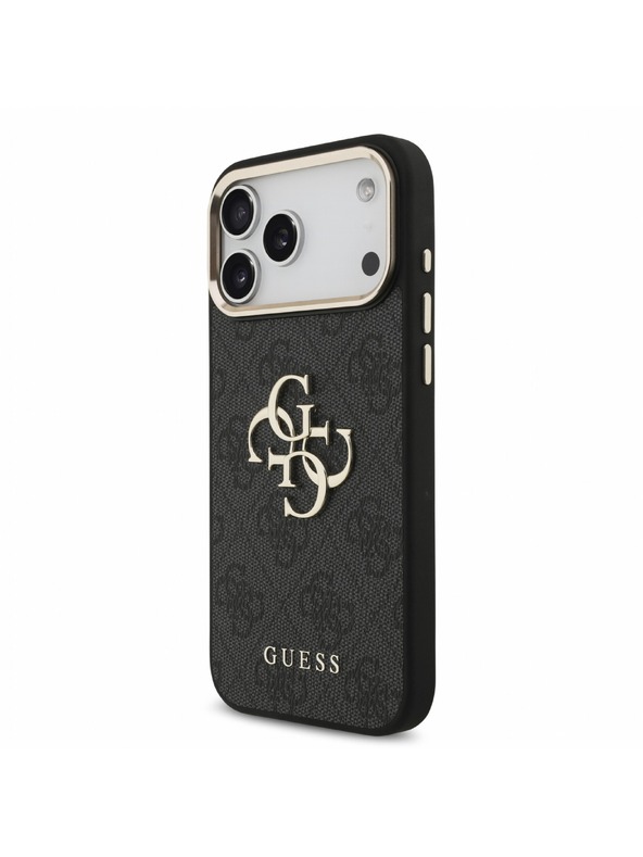 Guess Guess PU 4G Metal Logo Remen Stražnji poklopac za iPhone 18 Pro Max Black