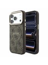 Guess Guess PU Leather 4G Gold Frame Embossed MagSafe Stražnji poklopac za iPhone 18 Pro Max Brown