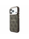 Guess Guess PU Leather 4G Gold Frame Embossed MagSafe Stražnji poklopac za iPhone 18 Pro Max Brown