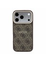 Guess Guess PU Leather 4G Gold Frame Embossed MagSafe Stražnji poklopac za iPhone 18 Pro Max Brown