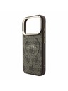 Guess Guess PU Leather 4G Gold Frame Embossed MagSafe Stražnji poklopac za iPhone 18 Pro Max Brown