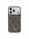 Guess Guess PU 4G Resin Metal Logo Stražnji poklopac za iPhone 18 Pro Max Brown