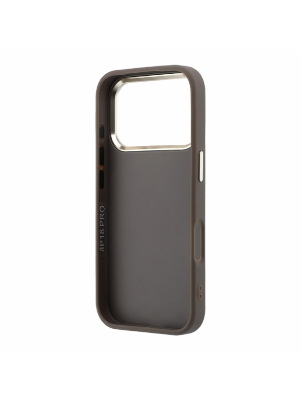 Guess Guess PU 4G Resin Metal Logo Stražnji poklopac za iPhone 18 Pro Max Brown