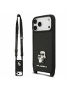 Karl Lagerfeld Karl Lagerfeld Saffiano Crossbody Remen Karl and Choupette Poklopac za iPhone 18 Pro Max Black