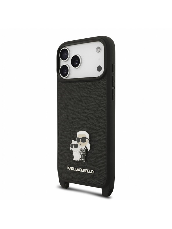 Karl Lagerfeld Karl Lagerfeld Saffiano Crossbody Remen Karl and Choupette Poklopac za iPhone 18 Pro Max Black