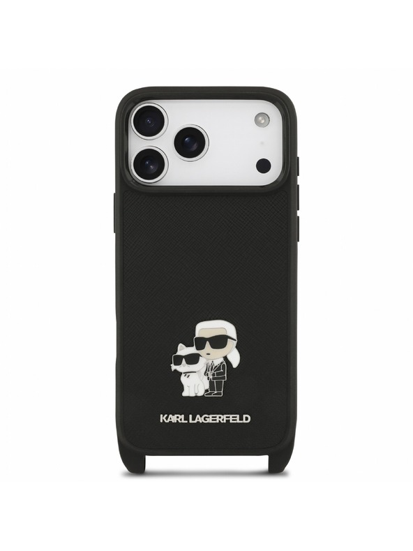 Karl Lagerfeld Karl Lagerfeld Saffiano Crossbody Remen Karl and Choupette Poklopac za iPhone 18 Pro Max Black