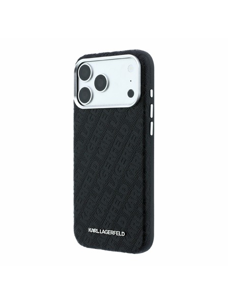 Karl Lagerfeld Karl Lagerfeld PU Grained Allover Semi Wrap Magsafe Stražnji poklopac za iPhone 18 Pro Max Black